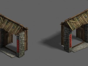 medium city - wall 02 Model 3D