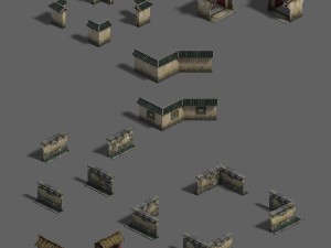 medium city - wall 02 Model 3D
