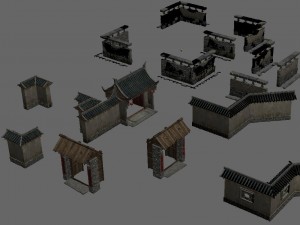 medium city - wall 02 Model 3D