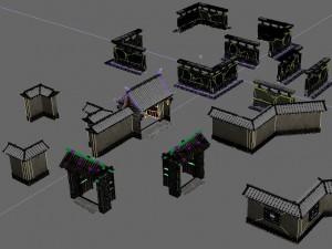 medium city - wall 02 Model 3D