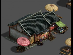 medium city - grocery store Model 3D