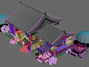 medium city - grocery store Model 3D