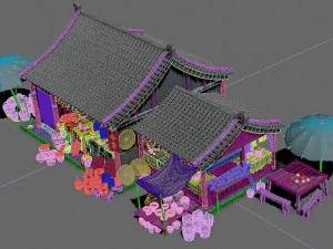 medium city - grocery store 3D Model