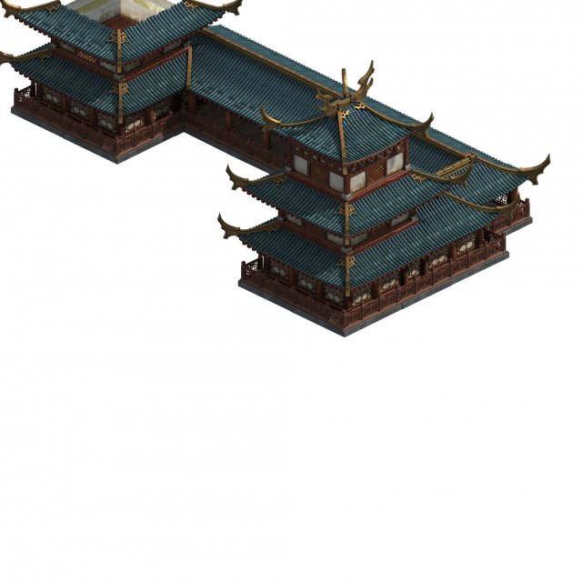 game model - chinese ancient architecture Modello 3D .c4d .max .obj .3ds .fbx .stl .blend 
