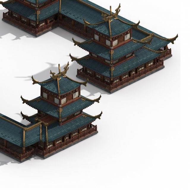 ancient chinese city - pub 01 3D Model .c4d .max .obj .3ds .fbx .stl .blend 