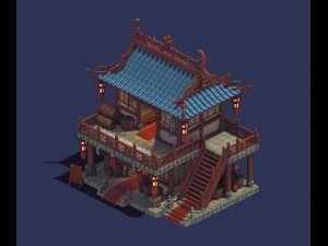 ancient chinese city - pub 02 3D Model