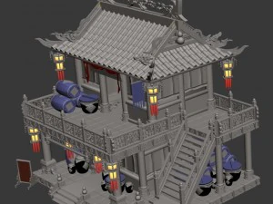 ancient chinese city - pub 02 3D Model