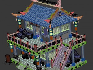 ancient chinese city - pub 02 Model 3D