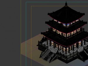 game model - ancient chinese tower 3D Model