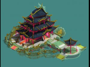 ancient chinese - luxury hotel 3D Model