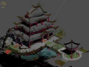ancient chinese - luxury hotel Model 3D