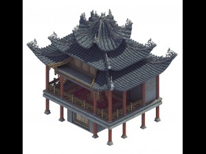 ancient chinese - cultural building - theater hous Model 3D