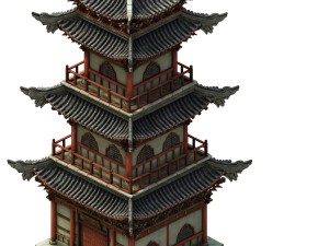 chinese ancient tower 3D Модель