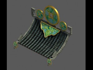chinese architecture - coin roof 3D मॉडल