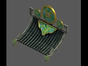 chinese architecture - coin roof 3D Model