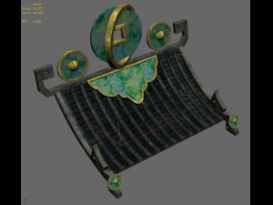 chinese architecture - coin roof 3D मॉडल