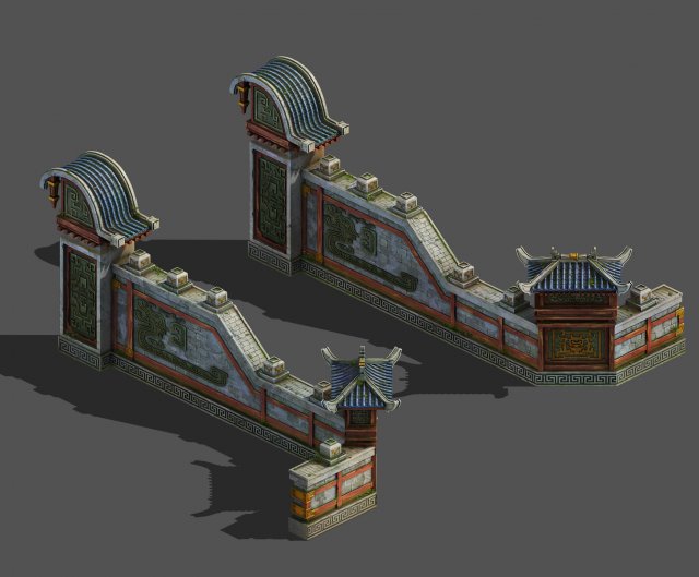 main city - city wall 3D Model .c4d .max .obj .3ds .fbx .stl .blend 