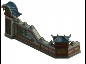 main city - city wall 3D Model