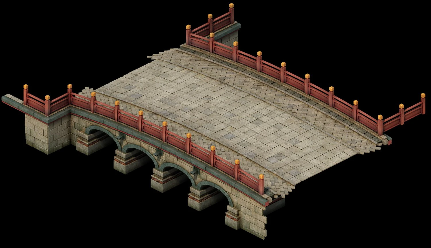 the main city - stone bridge 3D Model .c4d .max .obj .3ds .fbx .stl .blend 