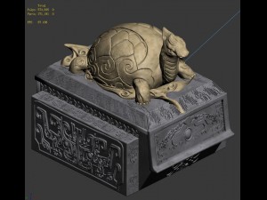 decorative stone carvings - turtle Modèle 3D
