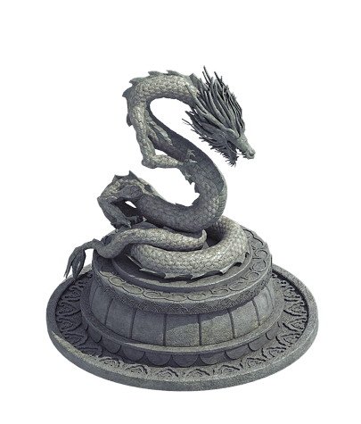 decorative stone - dragon 09 3D Model .c4d .max .obj .3ds .fbx .stl .blend 