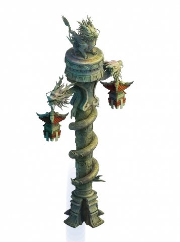 decorative column - long column 3D Model .c4d .max .obj .3ds .fbx .stl .blend 