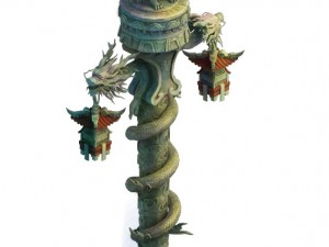 decorative column - long column Model 3D