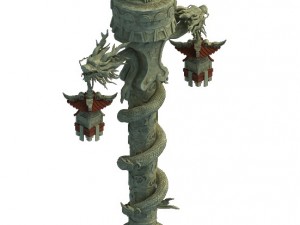 decorative column - long column 3D Model