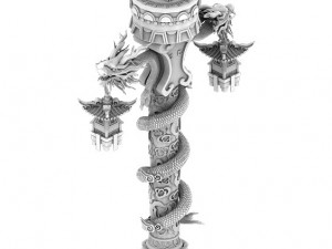 decorative column - long column 3D Model