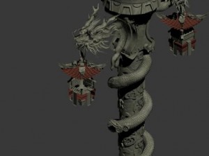 decorative column - long column 3D Model