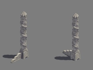 decorative columns - long column 03 Modèle 3D