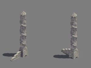 decorative columns - long column 03 3D Model