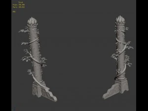 decorative columns - long column 03 3D Model