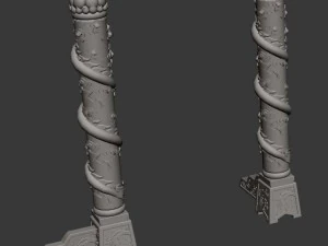 decorative columns - long column 03 3D Model