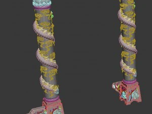 decorative columns - long column 03 3D Model