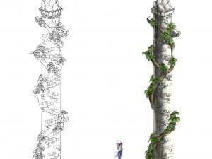 decorative columns - long column 03 Modèle 3D