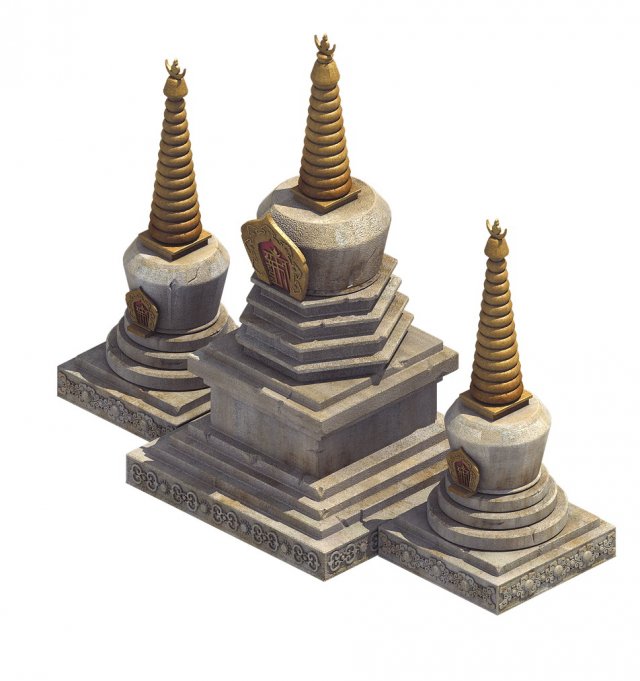 religion - white tower 3D Model .c4d .max .obj .3ds .fbx .stl .blend 