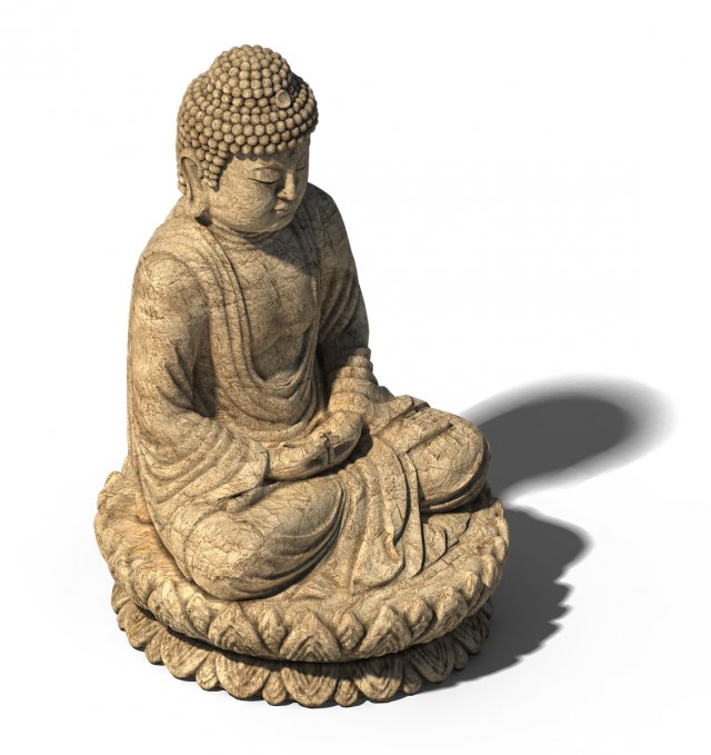 white chishan buddha 02 3D Модель .c4d .max .obj .3ds .fbx .stl .blend 