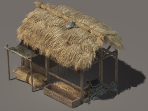 grassland building - stables 01 3D Model