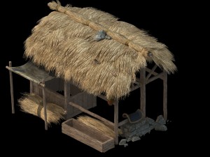 grassland building - stables 01 3D 모델