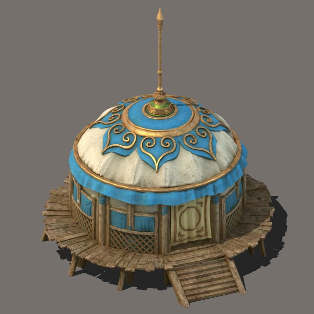 grassland construction - tent 01 3Dモデル .c4d .max .obj .3ds .fbx .stl .blend 