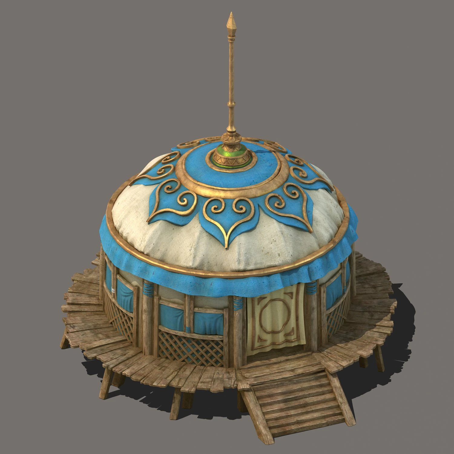 grassland construction - tent 01 3D Model .c4d .max .obj .3ds .fbx .stl .blend 
