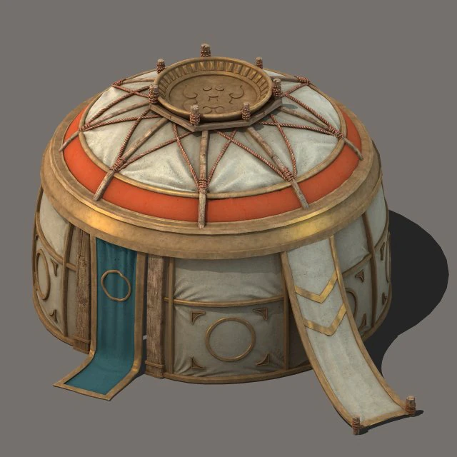 prairie architecture - tent 02 3D Model .c4d .max .obj .3ds .fbx .stl .blend 