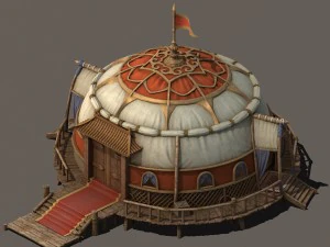 grassland building - tent 03 3D Model