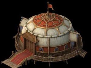 grassland building - tent 03 3D Model
