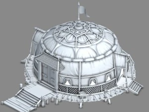 grassland building - tent 03 3D Model