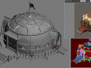 grassland building - tent 03 3D Model