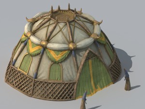 grassland building - tent 04 3D Model