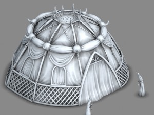 grassland building - tent 04 3D Model