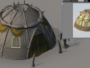 grassland building - tent 04 3D Model